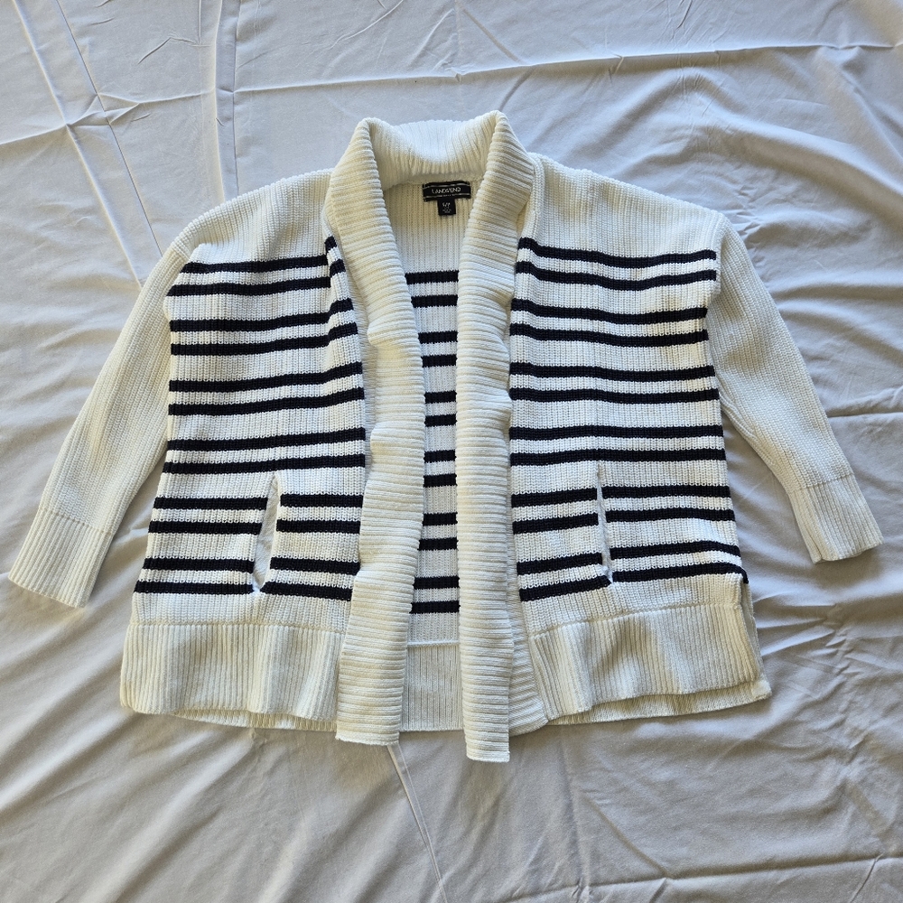 Women's Lands' End striped cardigan